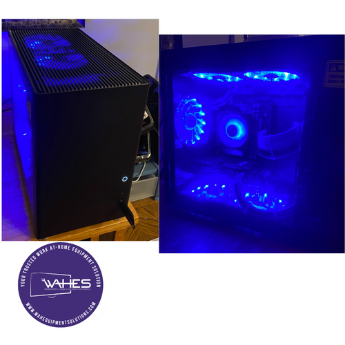 BLUE CUSTOM BUILD Refurbished GRADE A Desktop CPU Tower ( Microsoft Office and Accessories):  Intel i5-9500 @ 3.5 ghz| 16GB Ram| 512 SSD 1 TB HDD| NVIDIA 1660 6GB  |NEW WIN10| Arise Work from Home Ready
