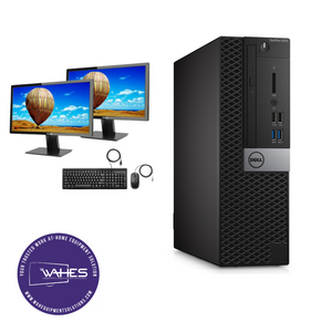 Dell Optiplex 5050 SFF Refurbished GRADE A Dual Desktop PC Set (19-22" Monitor + Keyboard and Mouse Accessories):  Intel i5-7500 @ 3.4 Ghz| 8GB Ram| 128 GB SSD |WIN 10|Arise Work from Home Ready