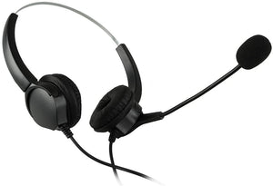 AGPtEK Hands-Free Call Center Corded Binaural Headset with Mircrophone