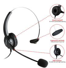 Load image into Gallery viewer, AGPtek Handsfree - Call Center Dialpad Headset - Black|Rose Red
