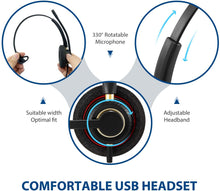 Load image into Gallery viewer, Arama Mono USB Headset with Microphone Noise Cancelling & Audio Controls