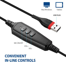 Load image into Gallery viewer, Arama Mono USB Headset with Microphone Noise Cancelling &amp; Audio Controls