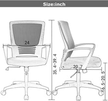 Load image into Gallery viewer, Ergonomic Office Modern Mesh Swivel Computer Chair with Lumbar Support Arms