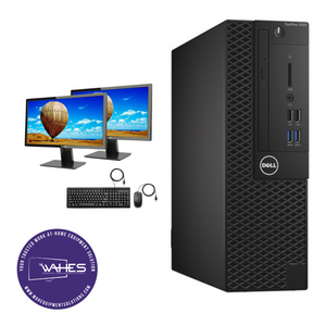 Dell Optiplex 3050 Refurbished GRADE A Dual Desktop PC Set (20-24" Monitor + Keyboard and Mouse Accessories): Intel i5-7500 Gen's|16gb ram| 256gb SSD| WIN 11 PRO|Arise Work from Home Ready