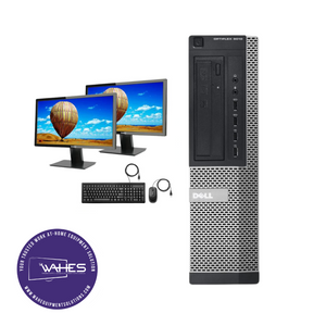 Dell Optiplex 9010 DT Refurbished GRADE A Dual Desktop PC Set (19-24" Monitor + Keyboard and Mouse Accessories): Intel i5-3570|8GB Ram|500 GB HDD| Call Center Work from Home|School|Office