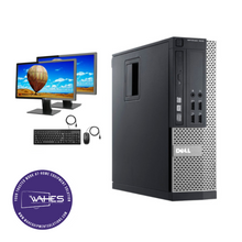 Load image into Gallery viewer, Dell Optiplex 7010 SFF Refurbished GRADE B Dual Desktop PC Set (19-24&quot; Monitor + Keyboard and Mouse Accessories): Intel i5-3470|@3.4 Ghz|6GB Ram|256GB SSD| Work from Home Ready|School|Office
