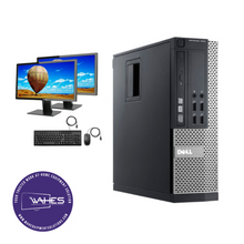 Load image into Gallery viewer, Dell Optiplex 7010 SFF Small Size Refurbished GRADE B Dual Desktop PC Set (19-24&quot; Monitor + Keyboard and Mouse Accessories):Intel i5-3570|@3.4 Ghz|8GB Ram|320GB HDD| Work from Home Ready|School|Office