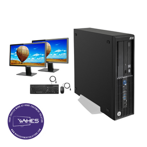 HP Z230 SFF Refurbished GRADE A Dual Desktop PC Set (19-24" Monitor + Keyboard and Mouse Accessories):  Intel I7-4770 @ 3.4 Ghz|16GB Ram| 250 GB SSD|WIN 11| Call Center Work from Home|School|Office