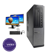 Load image into Gallery viewer, Dell Optiplex 3010 SFF Refurbished GRADE B Dual Desktop PC Set (19-24&quot; Monitor + Keyboard and Mouse Accessories): Intel  Intel i5-2400|8GB Ram|256GB SSD| Call Center Work from Home|School|Office