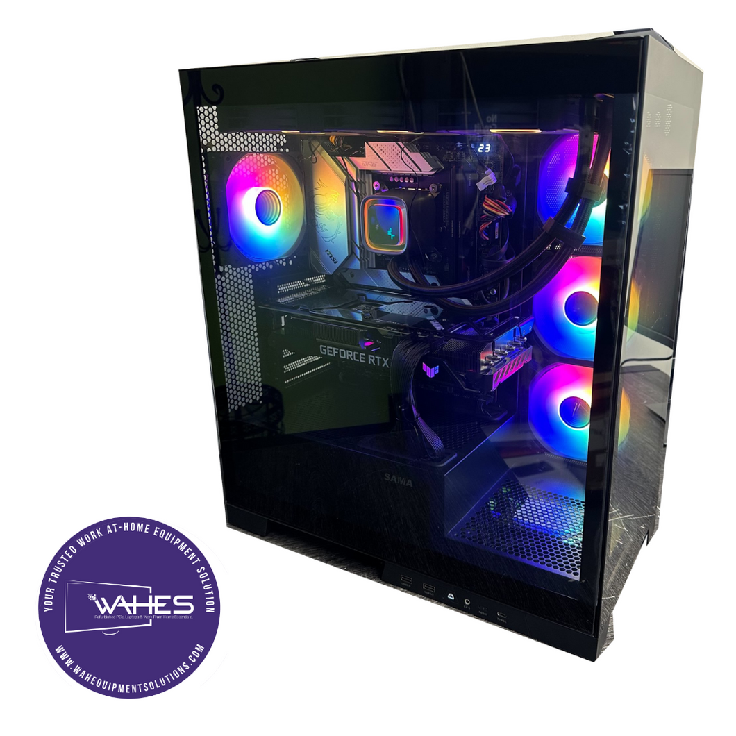 Glass-Custom Gaming Desktop Refurbished GRADE A Desktop CPU Tower ( Microsoft Office and Accessories): MSI Z690 MB W/i5-12600K| 32GB DDR5 Ram| 512GB m.2 + 2TB HD |ASUS ROG GeForce 3070ti-8GB |Arise Work from Home Ready