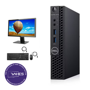 Dell Optiplex 3070 Micro Refurbished GRADE A Single Desktop PC Set (19-24" Monitor + Keyboard and Mouse Accessories):Intel i5-8500T @ 2.2 GHz| 8GB Ram| 250 GB SSD|Arise Work from Home Ready