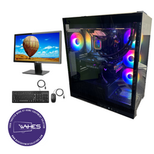 Load image into Gallery viewer, Glass-Custom Gaming Desktop Refurbished GRADE A Single Desktop PC Set (19-24&quot; Monitor + Keyboard and Mouse Accessories): MSI Z690 MB W/i5-12600K| 32GB DDR5 Ram| 512GB m.2 + 2TB HD |ASUS ROG GeForce 3070ti-8GB |Arise Work from Home Ready