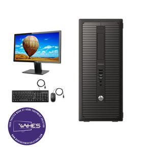 HP Elitedesk 800 G1 DT Refurbished GRADE A Single Desktop PC Set (19-24" Monitor + Keyboard and Mouse Accessories):Intel i5-4590 @ 3.4 Ghz| 8GB Ram| 1TB HDD|Call Center Work from Home|School|Office