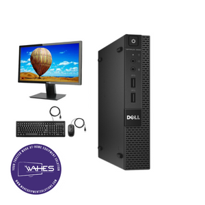 Dell Optiplex 9020 Micro Refurbished GRADE A Single Desktop PC Set (19-24" Monitor + Keyboard and Mouse Accessories): Intel i5-4590T| 8GB Ram| 250 GB SSD| Call Center Work from Home|School|Office