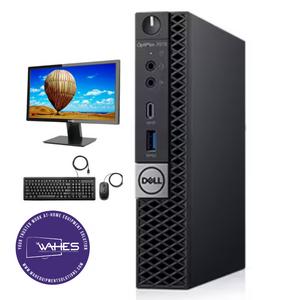 Dell Optiplex 7070 Micro Refurbished GRADE A Single Desktop PC Set (19-24" Monitor + Keyboard and Mouse Accessories): Intel i5-9500T @ 2.2 GHz| 8GB Ram| 250GB SSD|Arise Work from Home Ready