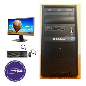 Bytespeed Custom Build Refurbished GRADE A Single Desktop PC Set (19-24" Monitor + Keyboard and Mouse Accessories): Intel Pentium G440 @ 3.4 Ghz| 8GB Ram| 180 SSD 1 TB HDD| Call Center Work from Home|School|Office