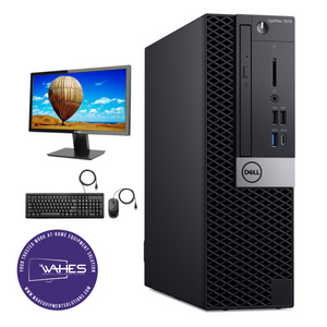 Dell Optiplex 7070 SFF Refurbished GRADE B Single Desktop PC Set (19-24" Monitor + Keyboard and Mouse Accessories): Intel i5-9500T @ 2.2 GHz| 16 GB Ram| 256 GB SSD|Arise Work from Home Ready