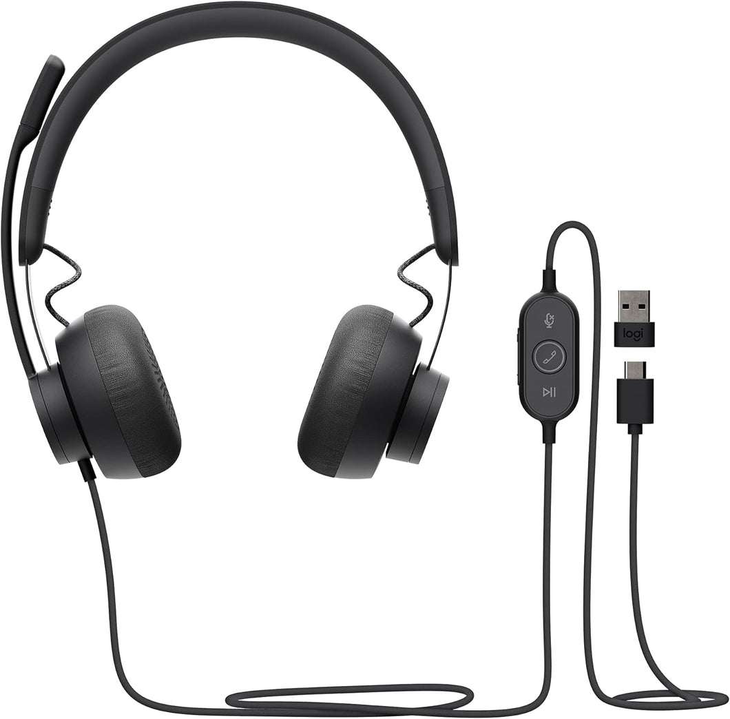Logitech Zone Wired Noise Cancelling RENEWED USB Computer Headset