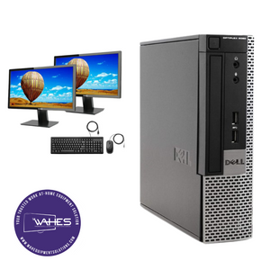 Dell Optiplex 9020 SFF Refurbished GRADE A Dual Desktop PC Set (19-24" Monitor + Keyboard and Mouse Accessories): Intel i5-2500 @ 3.2 GHz|8GB Ram|500 GB HDD| Call Center Work from Home|School|Office
