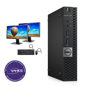 Dell Optiplex 3040 Micro Refurbished GRADE A Dual Desktop PC Set (19-24" Monitor + Keyboard and Mouse Accessories): Intel i5-6500T @ 3.4 Ghz|8GB Ram|500GB SSHD|Call Center Work from Home|School|Office