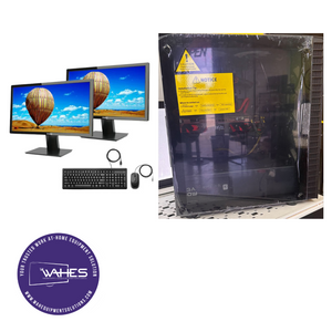MuseTex Custom Refurbished GRADE A Dual Desktop PC Set (19-24" Monitor + Keyboard and Mouse Accessories): Intel i3-9100 @ 3.4 Ghz| 16GB Ram| 256 GB SSD 1 TB HDD| AMD RX 580 8GB|WIN 11| Arise Work from Home Ready