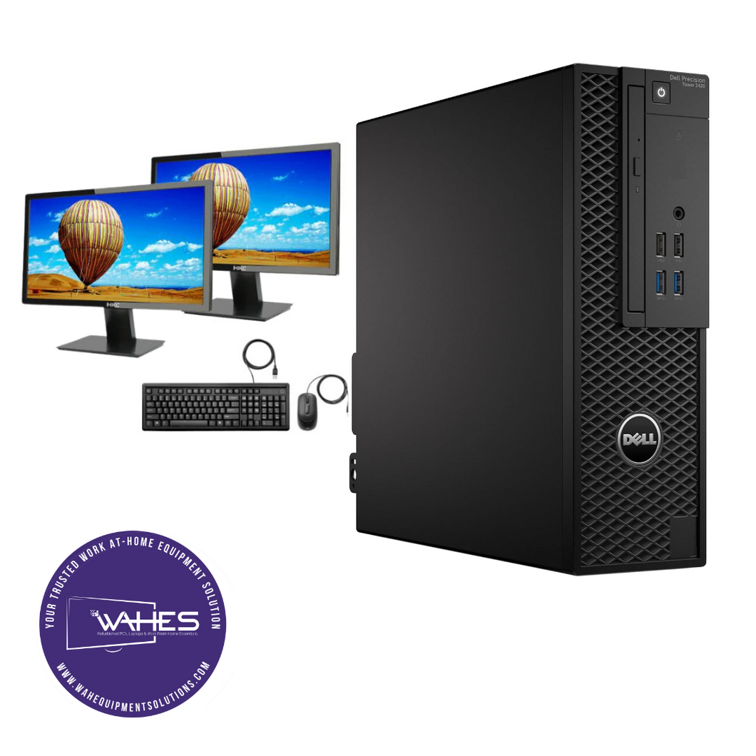 Dell Precision 3420 Refurbished GRADE A Dual Desktop PC Set (20-24