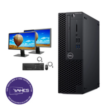 Load image into Gallery viewer, Dell Optiplex 3060 SFF Refurbished GRADE B Dual Desktop PC Set (20-24&quot; Monitor + Keyboard and Mouse Accessories):  Intel i5-8500| 8GB Ram| 128 GB SSD|WIN 11|Arise Work from Home Ready