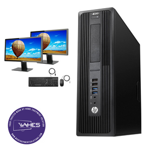 HP Z240 SFF Refurbished GRADE A Dual Desktop PC Set (19-24" Monitor + Keyboard and Mouse Accessories):Intel i7-6700 @ 3.4 Ghz| 32GB Ram| 320 GB HDD|Arise Work from Home Ready