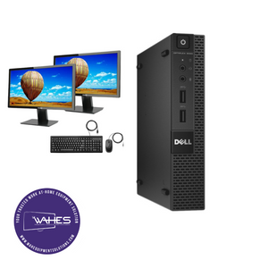 Dell Optiplex 9020 Micro Refurbished GRADE A Dual Desktop PC Set (19-24" Monitor + Keyboard and Mouse Accessories): Intel i5-4590T| 8GB Ram| 250 GB SSD|  Call Center Work from Home|School|Office