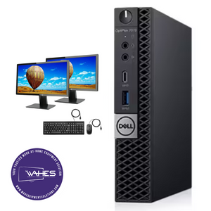 Dell Optiplex 7070 Micro Refurbished GRADE A Dual Desktop PC Set (19-22" Monitor + Keyboard and Mouse Accessories):  Intel i5-9500T @ 2.2 GHz| 8GB Ram| 250GB SSD|Arise Work from Home Ready