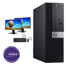 Load image into Gallery viewer, Dell Optiplex 5060 SFF Refurbished GRADE A Dual Desktop PC Set (19-22&quot; Monitor + Keyboard and Mouse Accessories):Intel i5-8500 @ 3.4 GHz| 8GB Ram|256 GB SSD|Arise Work from Home Ready