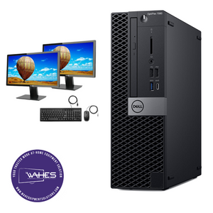 Dell Optiplex 7060 SFF Refurbished GRADE A Dual Desktop PC Set (20-24" Monitor + Keyboard and Mouse Accessories):  Intel i5-8500 @ 3.4 Ghz| 8GB Ram| 256 GB SSD|Arise Work from Home Ready
