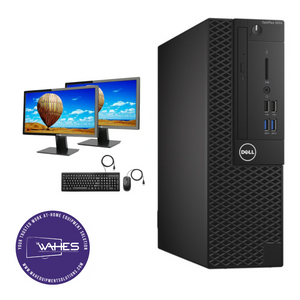 Dell Optiplex 3050 SFF Refurbished GRADE A Dual Desktop PC Set (20-24" Monitor + Keyboard and Mouse Accessories): Intel i5-7500@ 3.4 GHz| 8GB Ram| 256 GB SSD|WIN 11|Arise Work from Home Ready