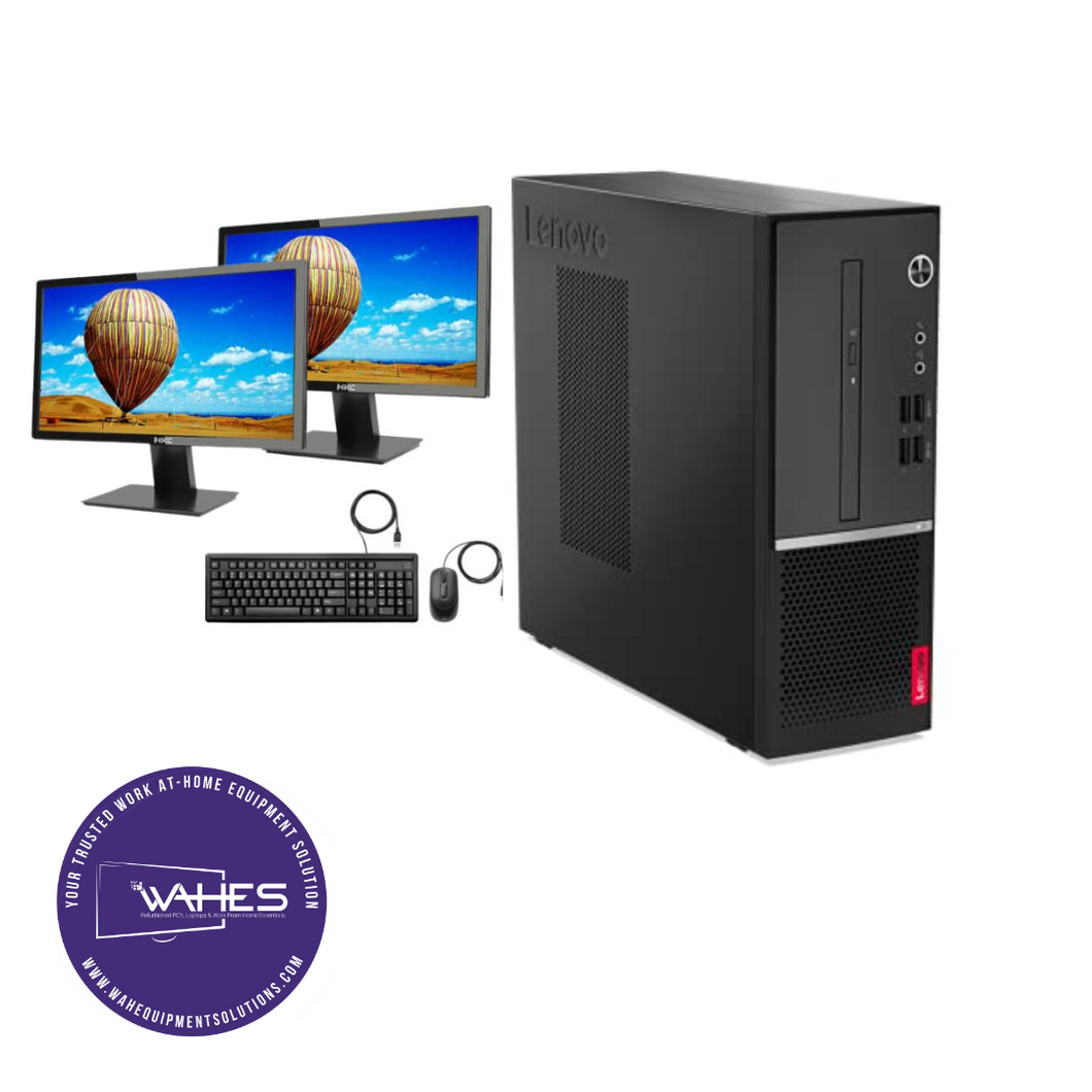 Lenovo V50s Refurbished GRADE A Dual Desktop PC Set (20-24