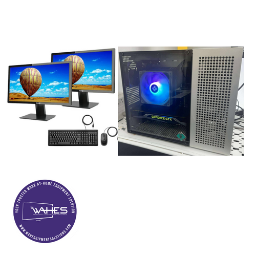 GREY CUSTOM GRATE PC Refurbished GRADE A Dual Desktop PC Set (20-24