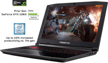 Load image into Gallery viewer, Acer Predator Helios PH315-51 15.6" Refurbished Laptop (Gr-A): Intel i7-8750H 2.2GHz|16GB RAM|256GB SSD|WIN 11 PRO|Arise Work from Home Ready