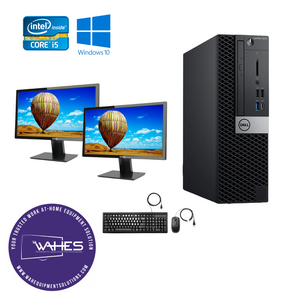 Dell Optiplex 5070 SFF Refurbished GRADE A Dual Desktop PC Set (19-24" Monitor + Keyboard and Mouse Accessories): Intel i5-9500 @ 3.4Ghz|4GB Ram|128GB SSD|WIN 11|Arise Work from Home Ready