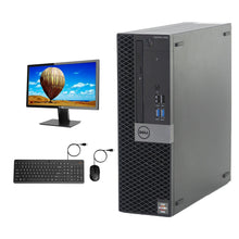 Load image into Gallery viewer, Dell Optiplex 5055 SFF Refurbished (Gr-A) Single Desktop PC Set (20-24" Monitor + Keyboard and Mouse Accessories): AMD Ryzen 5 Pro 2400G @ 3.6GHz | 8GB RAM | 256GB SSD | WIN 11 PRO | Arise Work from Home Ready