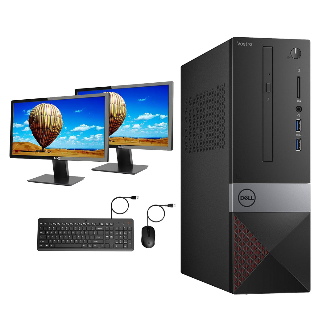 Dell Vostro 3470 SFF Refurbished (Gr-A) Dual Desktop PC Set (20-24