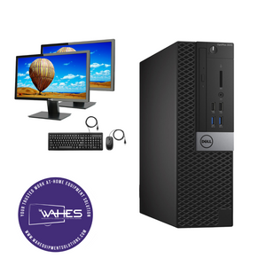 Dell Optiplex 3040 SFF Refurbished GRADE A Dual Desktop PC Set (19-24" Monitor + Keyboard and Mouse Accessories): Intel i5-6500 @ 3.4 Ghz|8GB Ram|256GB SSD|Call Center Work from Home|School|Office
