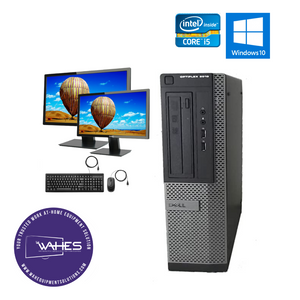 Dell Optiplex 3010 SFF Refurbished GRADE B Dual Desktop PC Set (19-24" Monitor + Keyboard and Mouse Accessories): Intel i5-3220 @ 3.4 Ghz| 4GB Ram| 500 GB HDD| Call Center Work from Home|School|Office