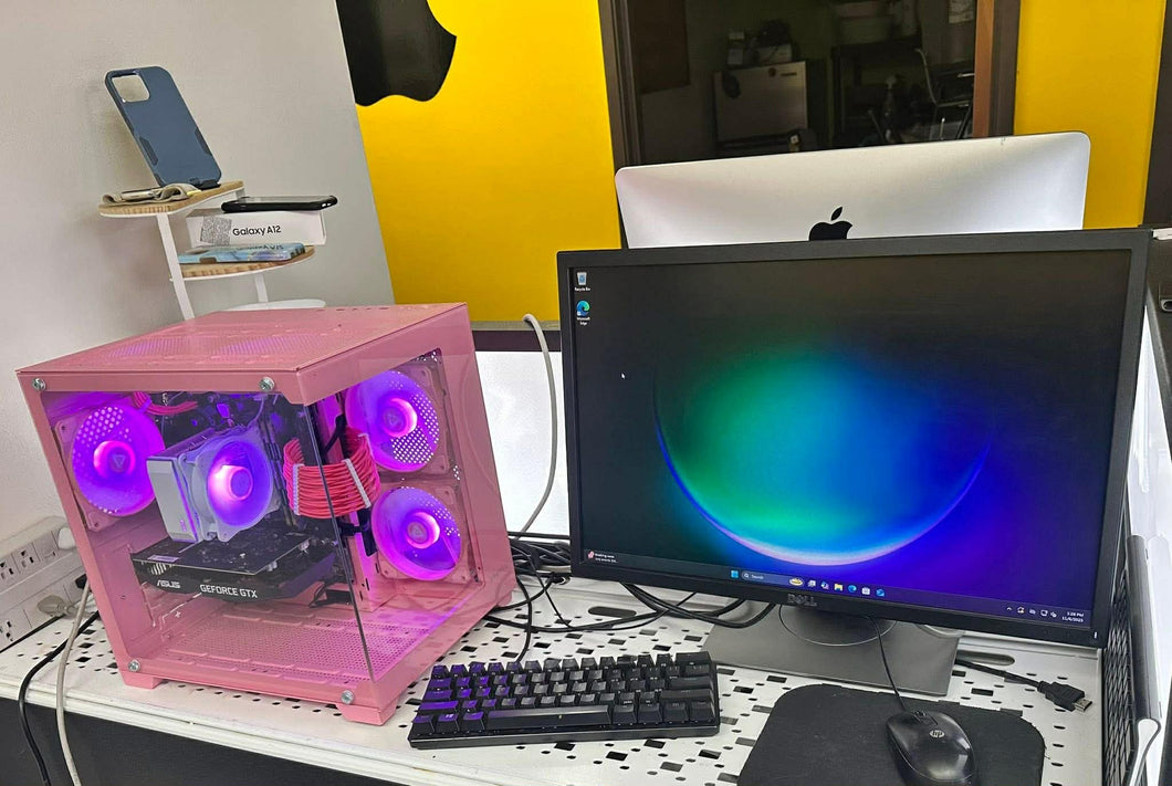 PINK RGB GAMING BUILD Refurbished GRADE A Single Desktop PC Set (20-24