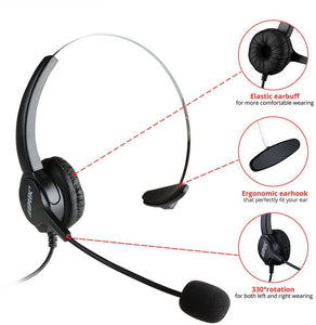 AGPtek Handsfree - Call Center Dialpad Headset - Black|Rose Red