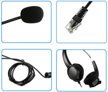 Load image into Gallery viewer, AGPtEK Hands-Free Call Center Corded Binaural Headset with Mircrophone
