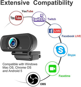 Hrayzan HD Webcam with Microphone, Plug and Play