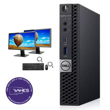 Load image into Gallery viewer, Dell Optiplex 7070 Micro Refurbished GRADE A Dual Desktop PC Set (19-22&quot; Monitor + Keyboard and Mouse Accessories):  Intel i5-9500T @ 3.2 GHz| 8GB Ram| 320GB SSHD|Arise Work from Home Ready