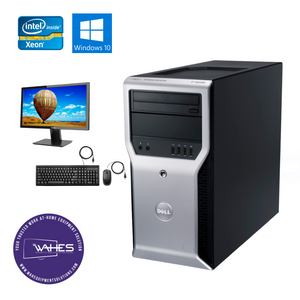 Dell Precision T1600 Refurbished Single Desktop PC Set (19-24" Monitor + Keyboard and Mouse Accessories): Xeon 1333|8GB RAM|500GB HDD|Call Center Work from Home|School|Office