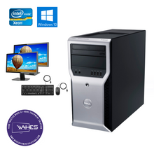 Load image into Gallery viewer, Dell Precision T1600 Refurbished Dual Desktop PC Set (19-24&quot; Monitor + Keyboard and Mouse Accessories): Xeon 1333| 8GB RAM|500GB HDD|Call Center Work from Home|School|Office