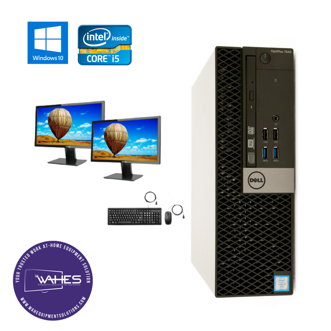 Dell Optiplex 7040 Refurbished Dual Desktop PC Set (19-24