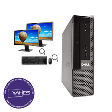 Load image into Gallery viewer, Dell Optiplex 790 Micro Refurbished Dual Desktop PC Set (19-24&quot; Monitor + Keyboard and Mouse Accessories):  i3-2100|@ 3.4 Ghz|4GB Ram|500 GB HDD|Call Center Work from Home|School|Office|Call Center Work from Home|School|Office